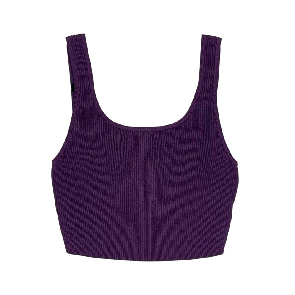 Aritzia Babaton Knit Square Neck Ribbed Crop Top Sz S
